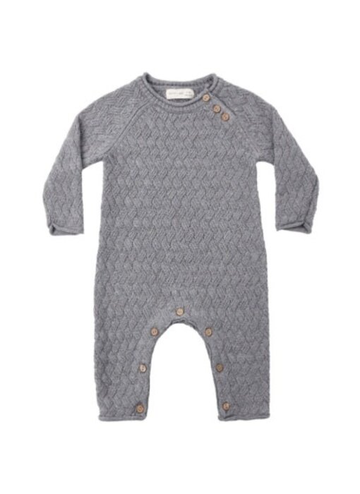 COZY HEATHER KNIT JUMPSUIT HEATHERED SLATE