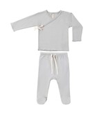 Rylee + Cru LLC WRAP TOP + FOOTED PANT SET CLOUD