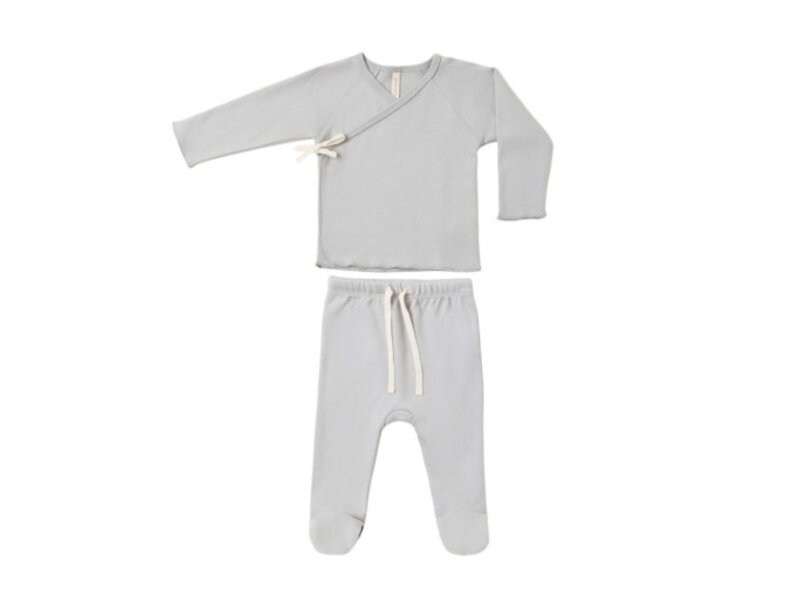 Rylee + Cru LLC WRAP TOP + FOOTED PANT SET CLOUD