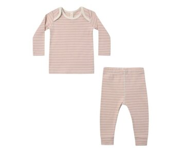RIBBED TEE + LEGGING SET MICROSTRIPE