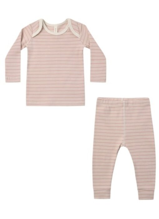 RIBBED TEE + LEGGING SET MICROSTRIPE
