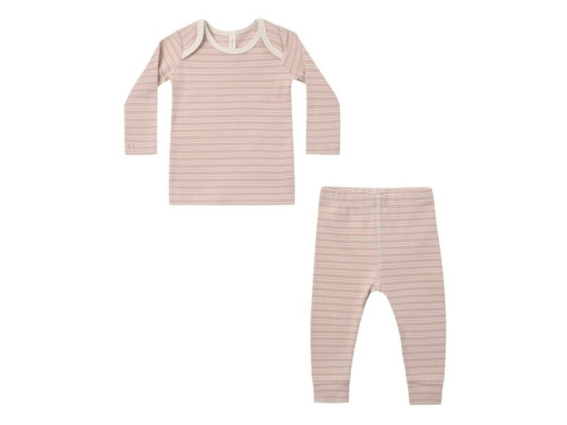 Rylee + Cru LLC RIBBED TEE + LEGGING SET MICROSTRIPE