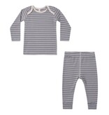 Rylee + Cru LLC RIBBED TEE + LEGGING SET SLATE MICROSTRIPE