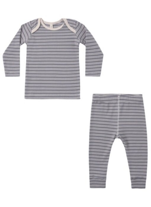 RIBBED TEE + LEGGING SET SLATE MICROSTRIPE