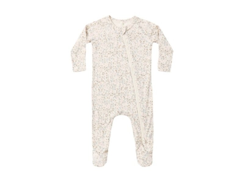 Rylee + Cru LLC BAMBOO ZIP FOOTIE BLOOM
