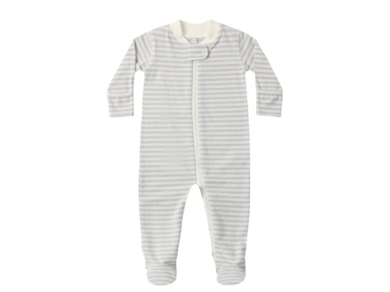 Rylee + Cru LLC ZIP LONG SLEEVE SLEEPER FOOTIE CLOUD STRIPE