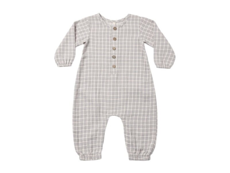 Rylee + Cru LLC WOVEN JUMPSUIT BLUE GINGHAM