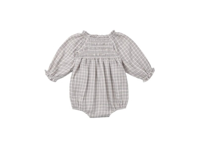 Rylee + Cru LLC EDEN ROMPER BLUE GINGHAM