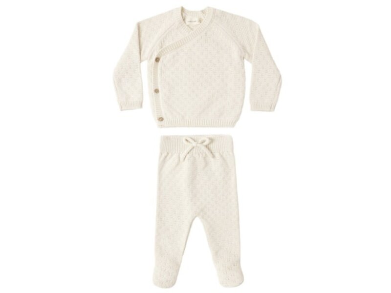 Rylee + Cru LLC KNIT WRAP TOP + PANT SET NATURAL