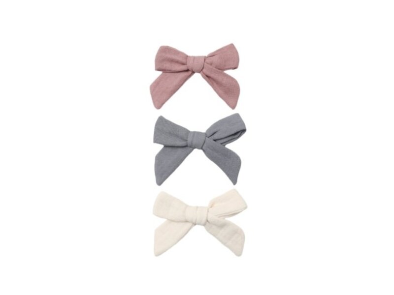 Rylee + Cru LLC BOW W. CLIP, SET OF 3 MULBERRY, SLATE, NATURAL