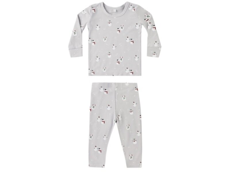 Rylee + Cru LLC BAMBOO PAJAMA SET SNOWMAN