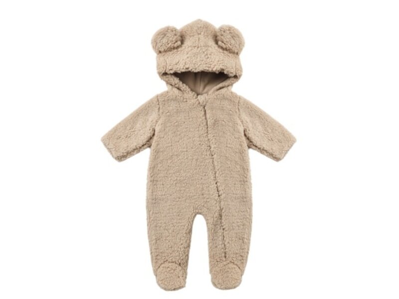Quincy Mae BEAR JUMPSUIT LATTE