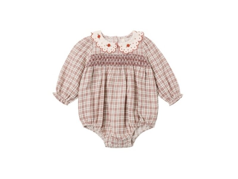 Quincy Mae CALLIE ROMPER CHRISTMAS PLAID