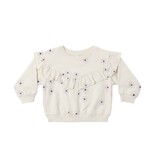 Quincy Mae RUFFLE FLEECE SWEATSHIRT BLUE DAISY