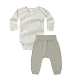 Quincy Mae SIDE SNAP BODYSUIT + PANT SET LAUREL STRIPE