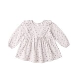 Quincy Mae LONG SLEEVE RUFFLE V DRESS HEART DITSY
