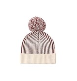 Quincy Mae BEANIE BLACK CHERRY STRIPE