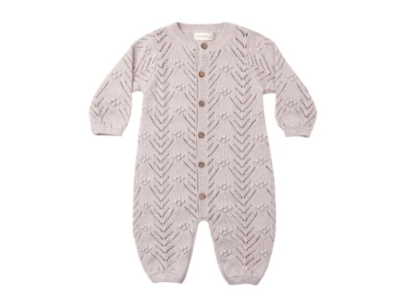 Quincy Mae LONG SLEEVE BUBBLE ROMPER LILAC MIST