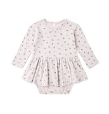 Quincy Mae POINTELLE SKIRTED BODYSUIT HEART DITSY