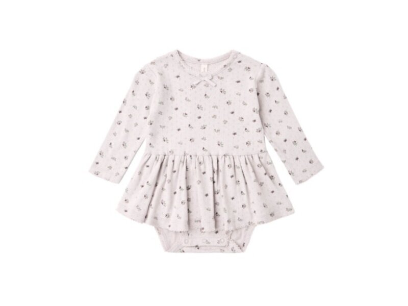 Quincy Mae POINTELLE SKIRTED BODYSUIT HEART DITSY