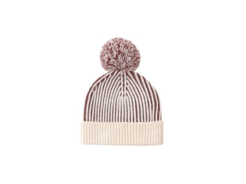 Quincy Mae BEANIE BLACK CHERRY STRIPE