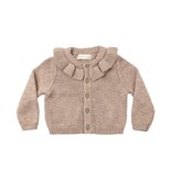Quincy Mae RUFFLE COLLAR CARDIGAN HEATHERED
