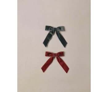 VELVET BOWS SET GREEN, RUBY