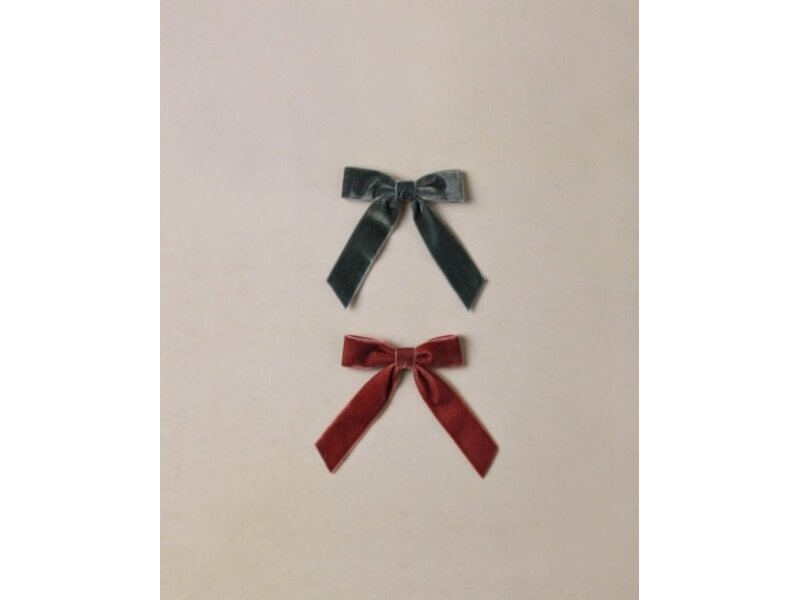Noralee VELVET BOWS SET GREEN, RUBY