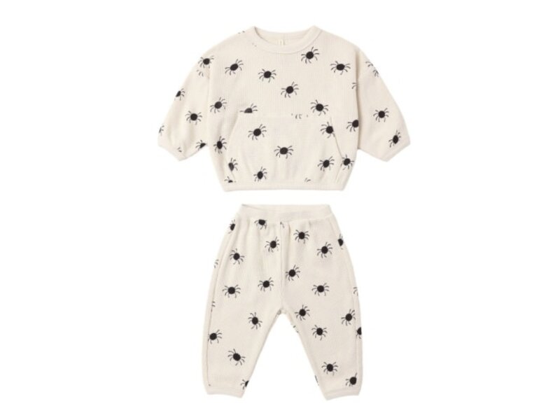 Quincy Mae WAFFLE SLOUCH SET BITSY SPIDER