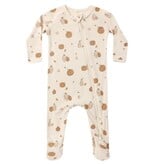 Quincy Mae BAMBOO ZIP FOOTIE HARVEST FRIENDS