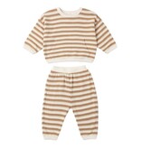 Quincy Mae WAFFLE SLOUCH SET SPICE STRIPE