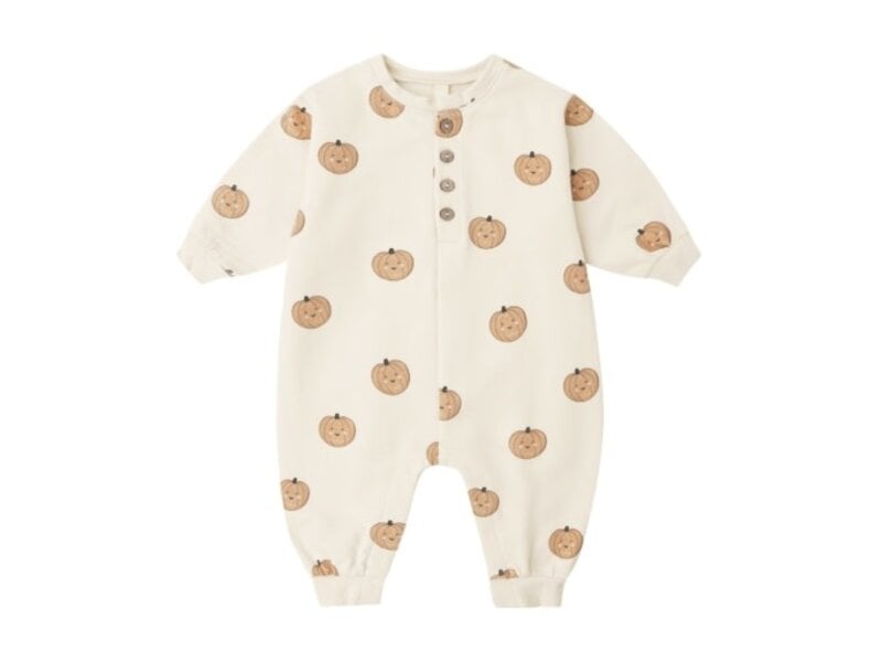 Quincy Mae RELAXED FLEECE JUMPSUIT PUMPKINS