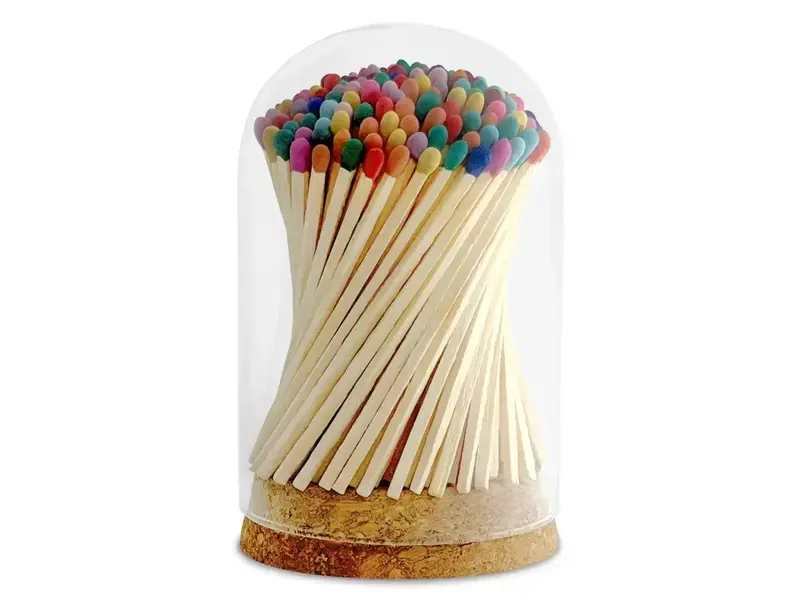 Thankful Greetings 4" Matches in Premium Glass Cloche