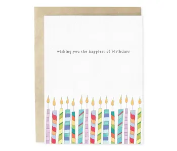 Candle Birthday Wishes Hand-Illustrated Greeting Card