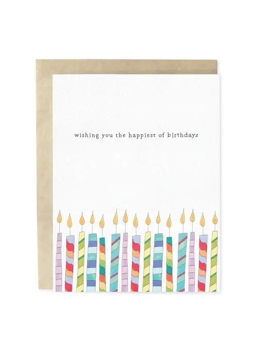 Candle Birthday Wishes Hand-Illustrated Greeting Card