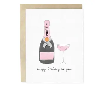 Moet Champagne Happy Birthday Greeting Card
