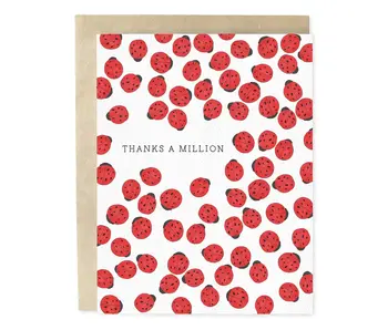 Thanks A Million Ladybug Thank You Greeting Card