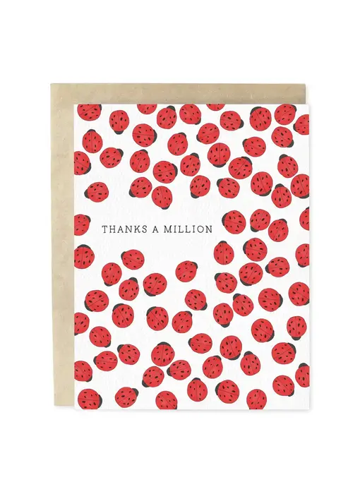 Thanks A Million Ladybug Thank You Greeting Card