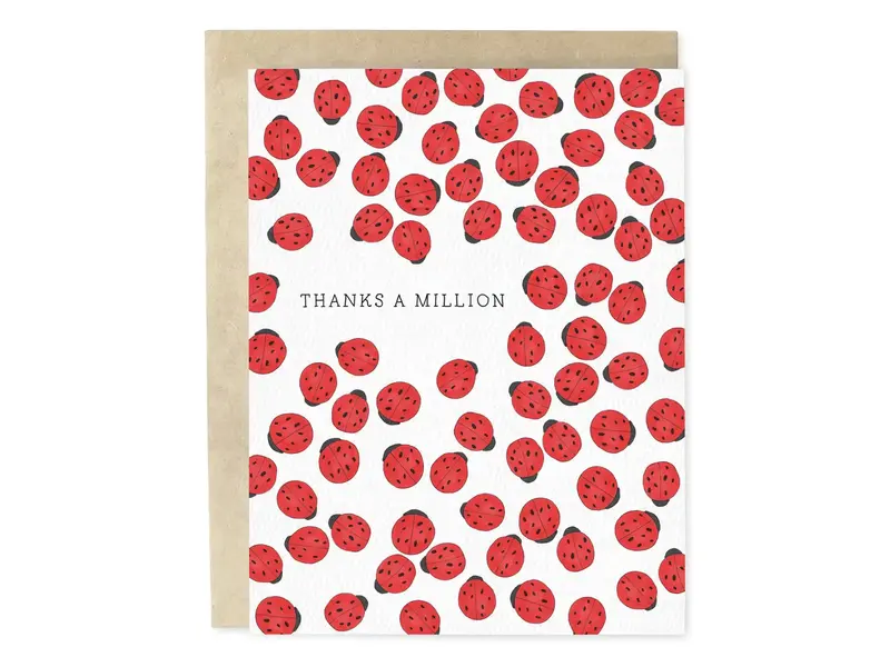 Skribbles Thanks A Million Ladybug Thank You Greeting Card