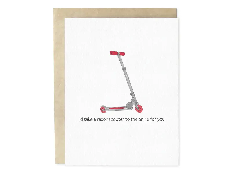 Skribbles Razor Scooter Hand-Illustrated Love Greeting Card
