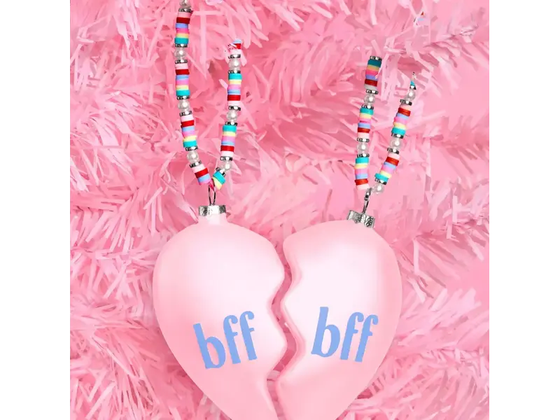 xo, Fetti Bff Ornament - 2 Piece Split Heart Ornament