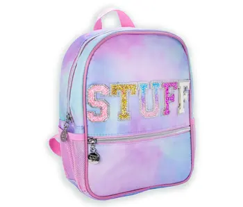 Girls Backpack with Glitter Varsity Letters - Mini Tie Dye