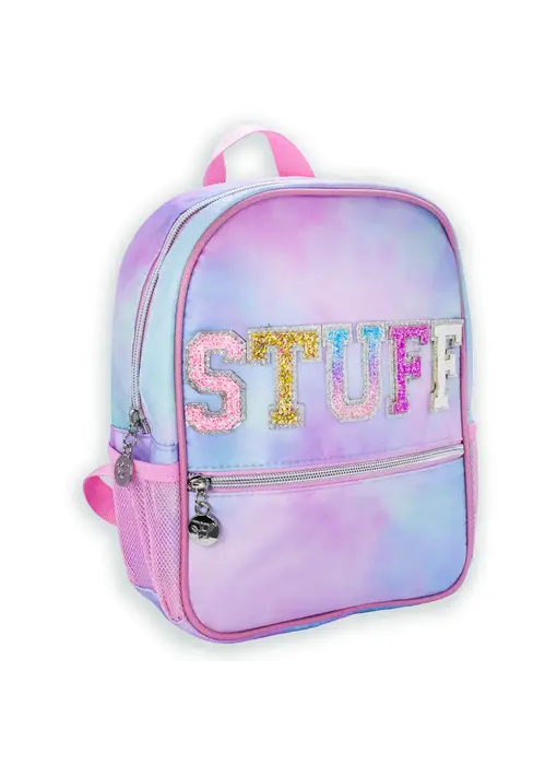 Girls Backpack with Glitter Varsity Letters - Mini Tie Dye