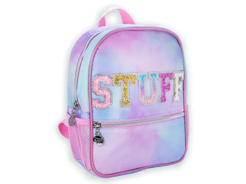 Girls Backpack with Glitter Varsity Letters - Mini Tie Dye