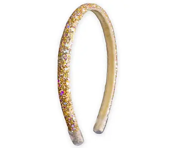 Gold Glitter Headband - Thin Hairbands For Kids