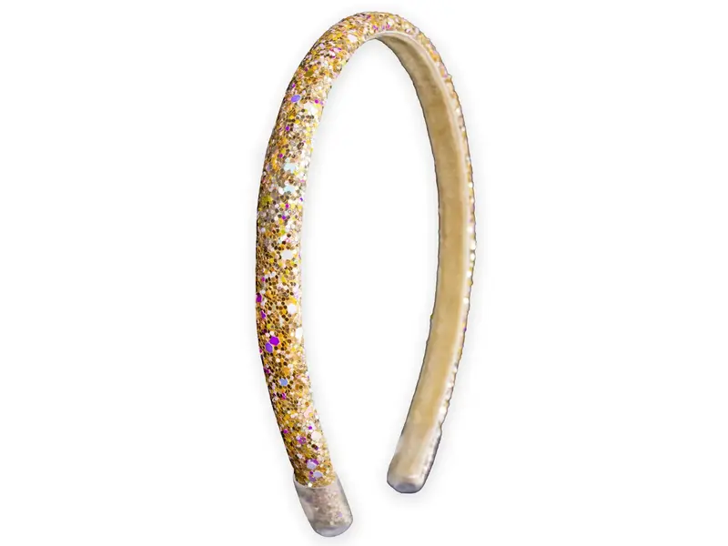 Gold Glitter Headband - Thin Hairbands For Kids