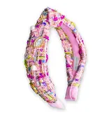 Kids Knot Headband - Embellished Rhinestone Pearl Tweed
