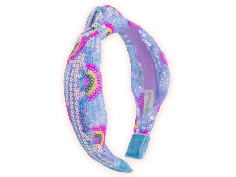 Kids Sequin Knot Headband - Rainbow