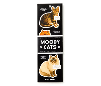 Moody Cats Magnetic Bookmark Set