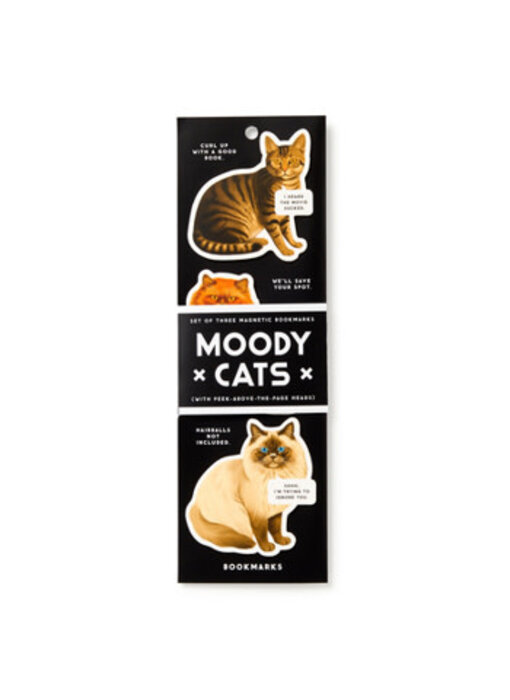 Moody Cats Magnetic Bookmark Set
